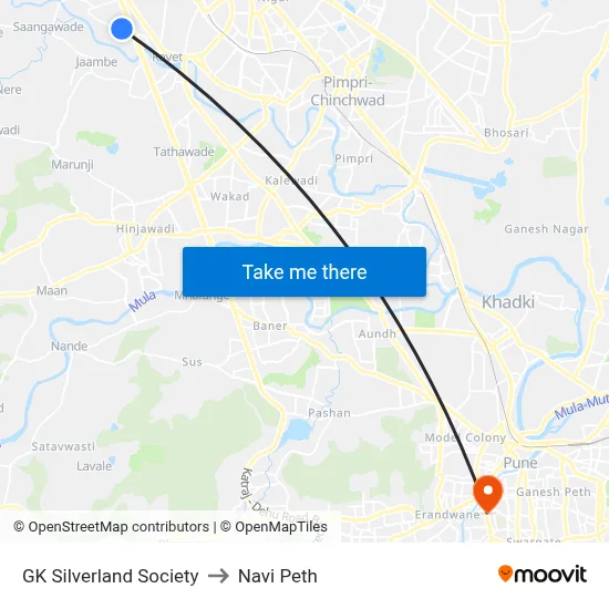 जी के सिल्वरलैंड सोसाइटी to नवी पेठ map