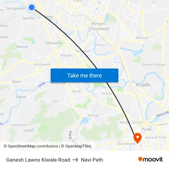 गणेश लॉन्स किवले रोड to नवी पेठ map