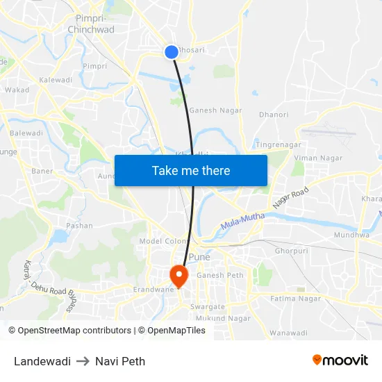 लांडेवाडी to नवी पेठ map