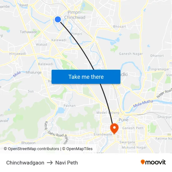 चिंचवड़गांव to नवी पेठ map