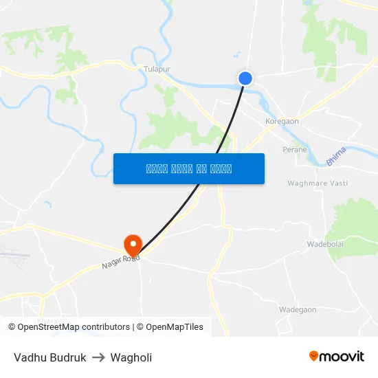 वधू बुद्रुक to वाघोली map