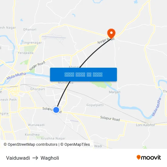 वैदुवाड़ी to वाघोली map