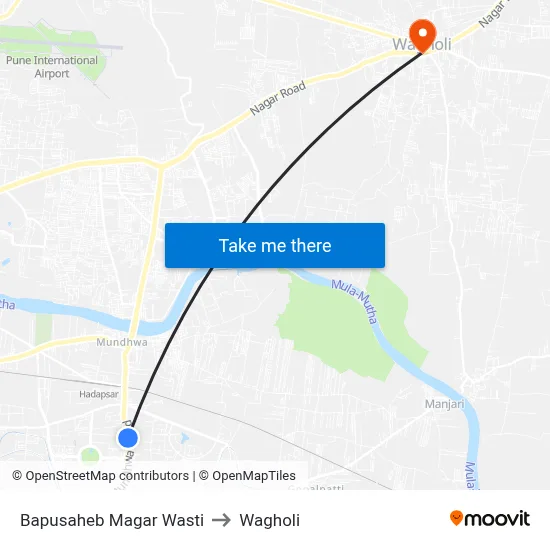 बापूसाहेब मगर वस्ती to वाघोली map
