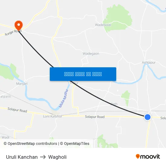 उरुली कांचन to वाघोली map