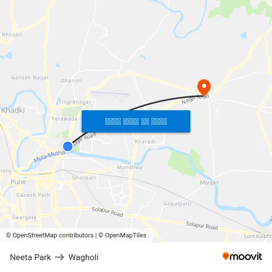 नीता पार्क to वाघोली map