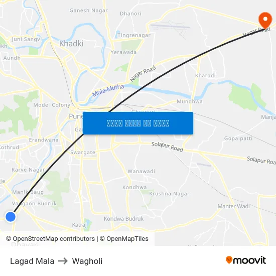 लगड माळा to वाघोली map