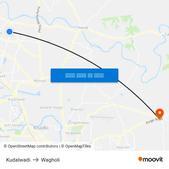 कुडलवाडी to वाघोली map