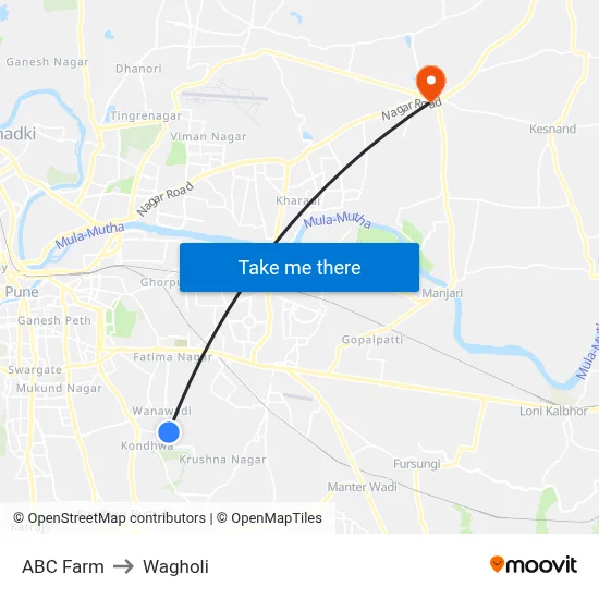 एबीसी फार्म to वाघोली map