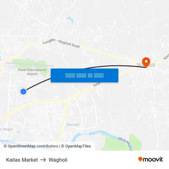 कैलास मार्केट to वाघोली map