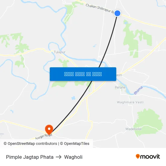 पिंपले जगताप फाटा to वाघोली map