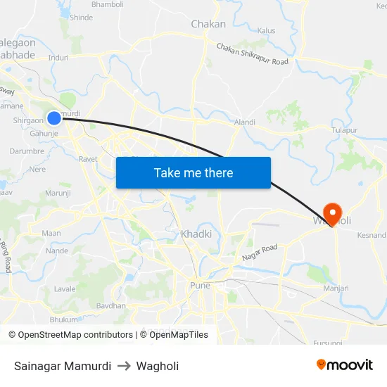 Sainagar Mamurdi to वाघोली map