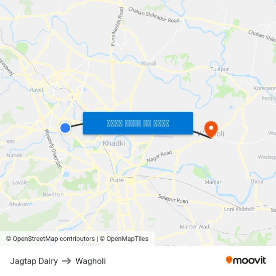 जगताप डेयरी to वाघोली map