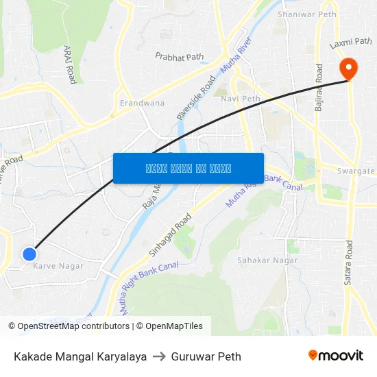 काकड़े मंगल कार्यालय to गुरुवार पेठ map