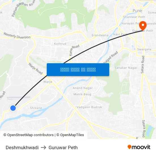 देशमुखवाड़ी to गुरुवार पेठ map