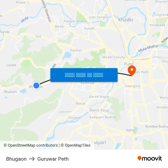 भुगाव to गुरुवार पेठ map