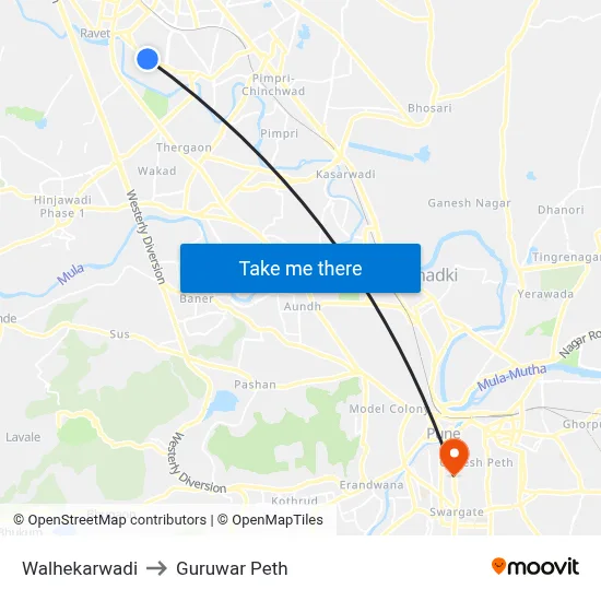 Walhekarwadi to Guruwar Peth map