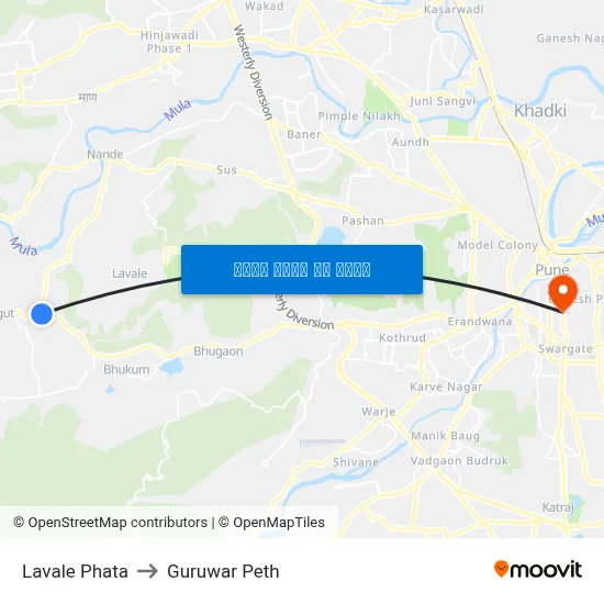 लवाले फाटा to गुरुवार पेठ map
