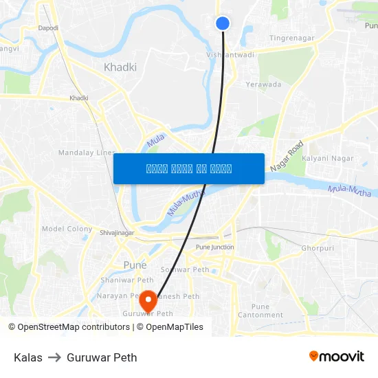 Kalas to Guruwar Peth map