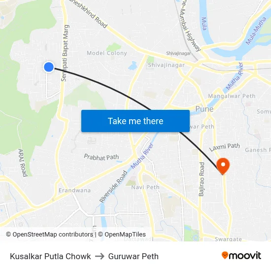Kusalkar Putla Chowk to Guruwar Peth map