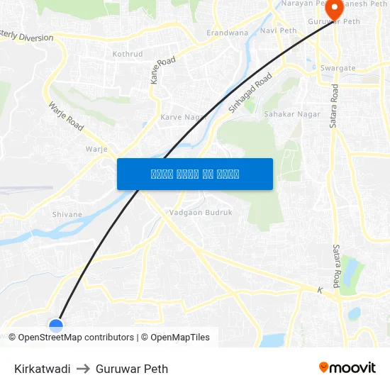Kirkatwadi to Guruwar Peth map