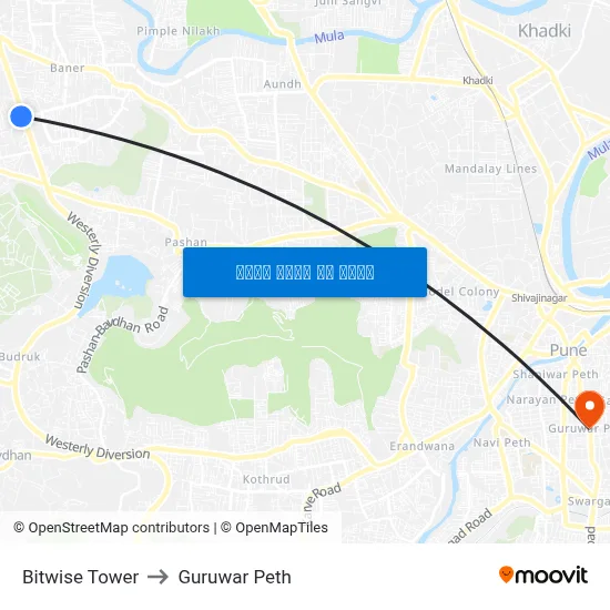 बिटवाइज टॉवर to गुरुवार पेठ map