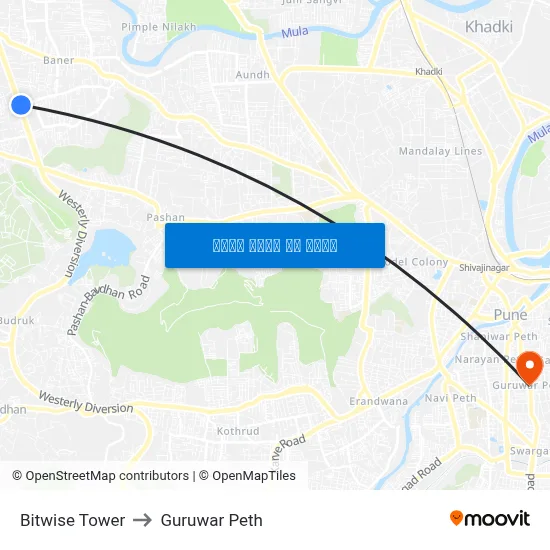 बिटवाइज टॉवर to गुरुवार पेठ map