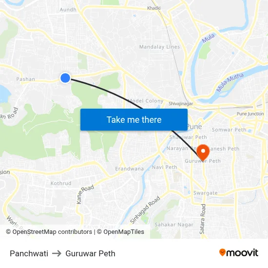 Panchwati to Guruwar Peth map