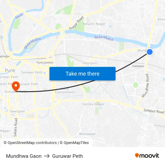 मुंढवा गाँव to गुरुवार पेठ map