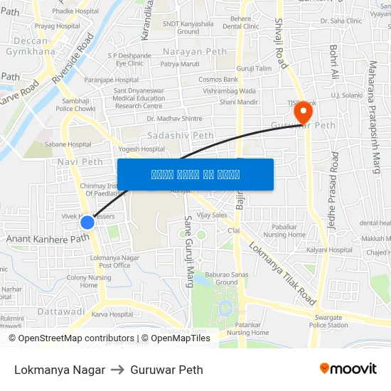लोकमान्य नगर to गुरुवार पेठ map