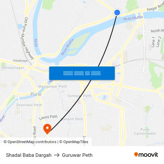 शादल बाबा दरगाह to गुरुवार पेठ map