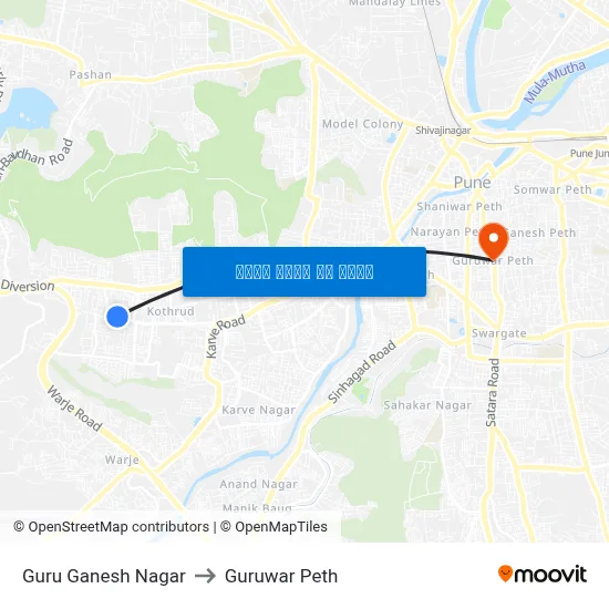 Guru Ganesh Nagar to Guruwar Peth map