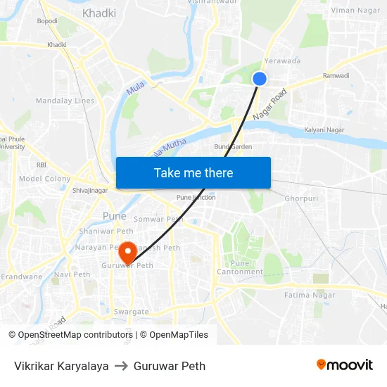 विक्रीकर कार्यालय to गुरुवार पेठ map