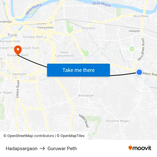 Hadapsargaon to Guruwar Peth map