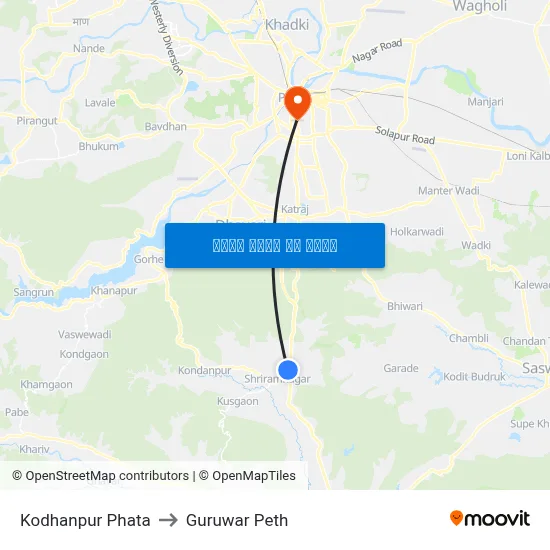 कोढणपुर फाटा to गुरुवार पेठ map