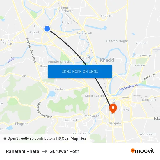रहाटनी फाटा to गुरुवार पेठ map