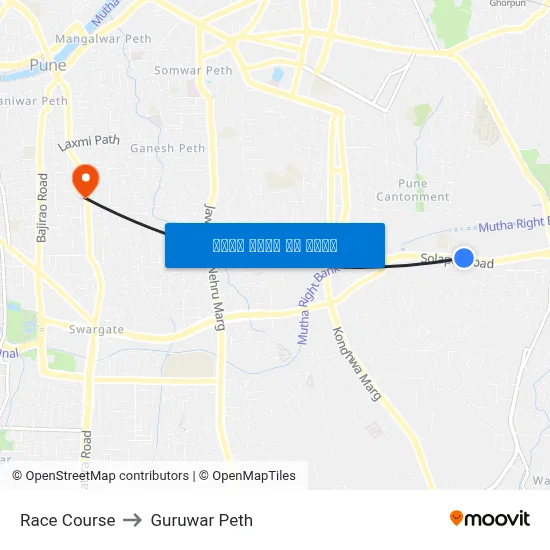 Race Course to Guruwar Peth map