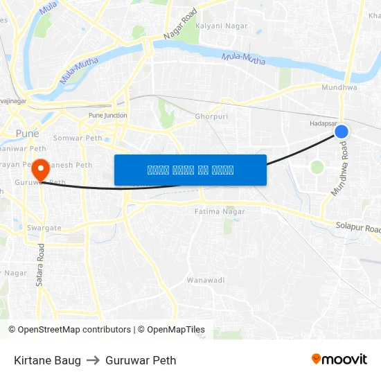 कीर्तने बाग to गुरुवार पेठ map