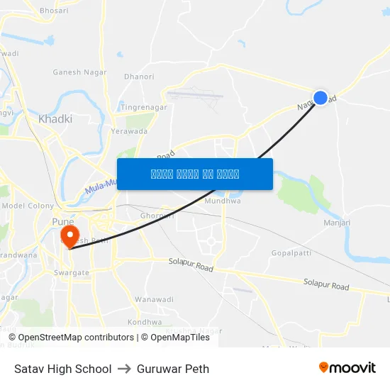 सातव हाई स्कूल to गुरुवार पेठ map