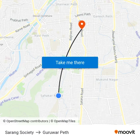 सारंग सोसाइटी to गुरुवार पेठ map