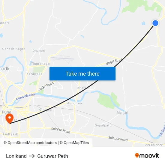 Lonikand to Guruwar Peth map