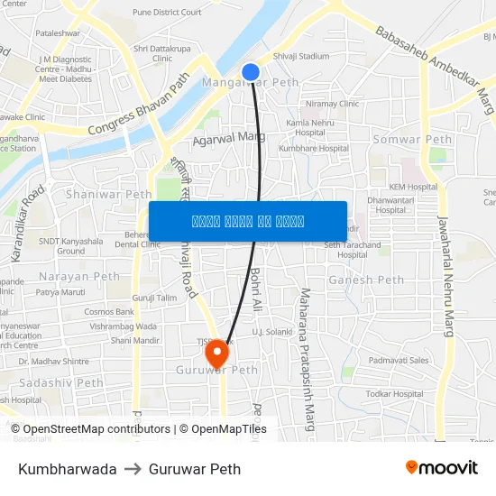 कुंभारवाड़ा to गुरुवार पेठ map