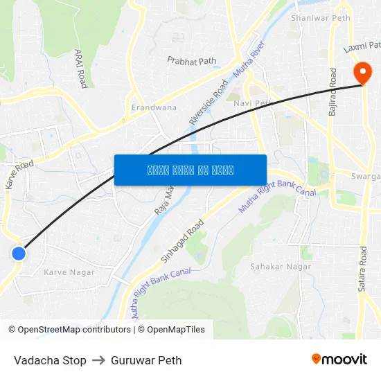 वडाचा स्टॉप to गुरुवार पेठ map