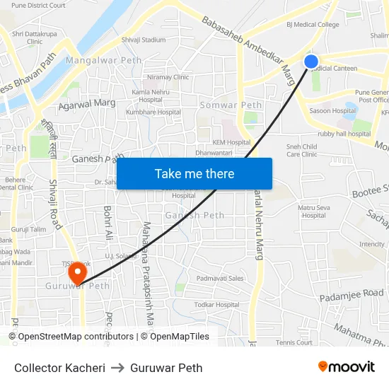 Collector Kacheri to Guruwar Peth map