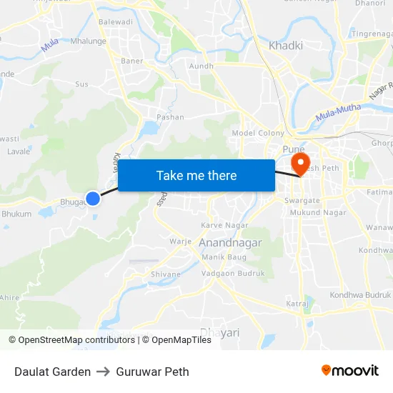 Daulat Garden to गुरुवार पेठ map