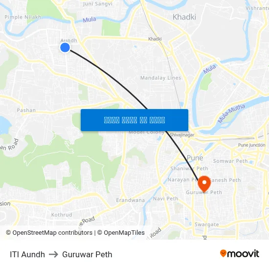 आईटीआई औंध to गुरुवार पेठ map