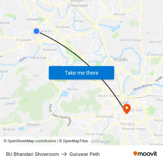 बी.यू. भंडारी शोरूम to गुरुवार पेठ map