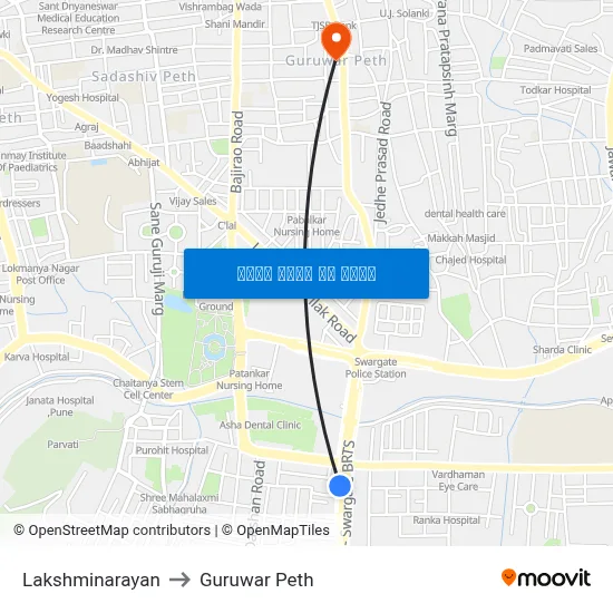 लक्ष्मीनारायण to गुरुवार पेठ map