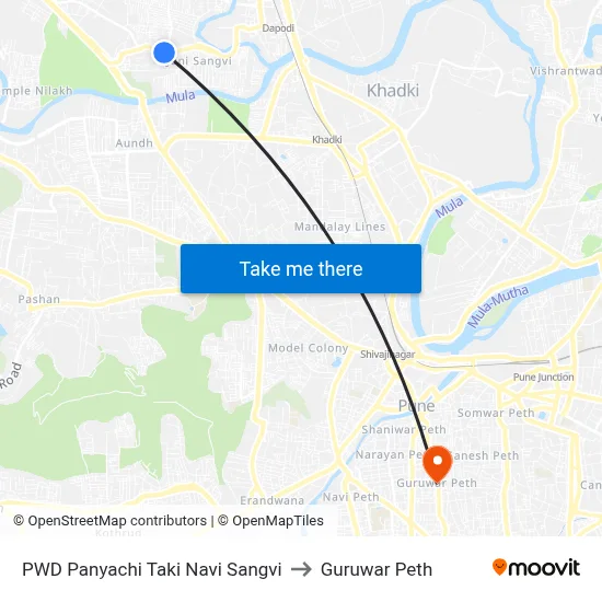 पीडब्ल्यूडी पाण्याची टाकी नवी सांगवी to गुरुवार पेठ map