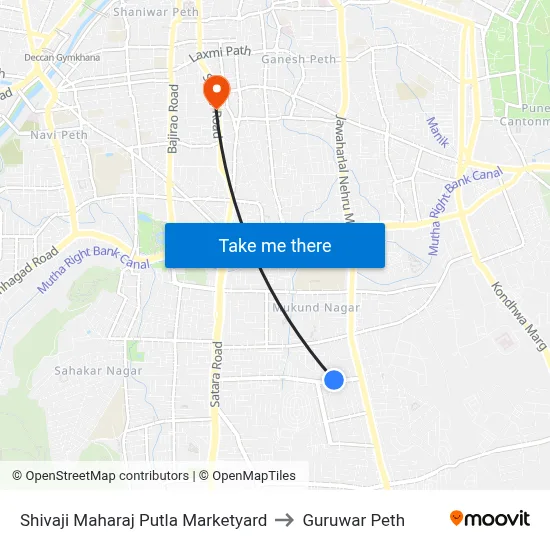 शिवाजी महाराज पुतला मार्केटयार्ड to गुरुवार पेठ map