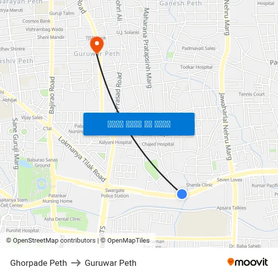 Ghorpade Peth to Guruwar Peth map